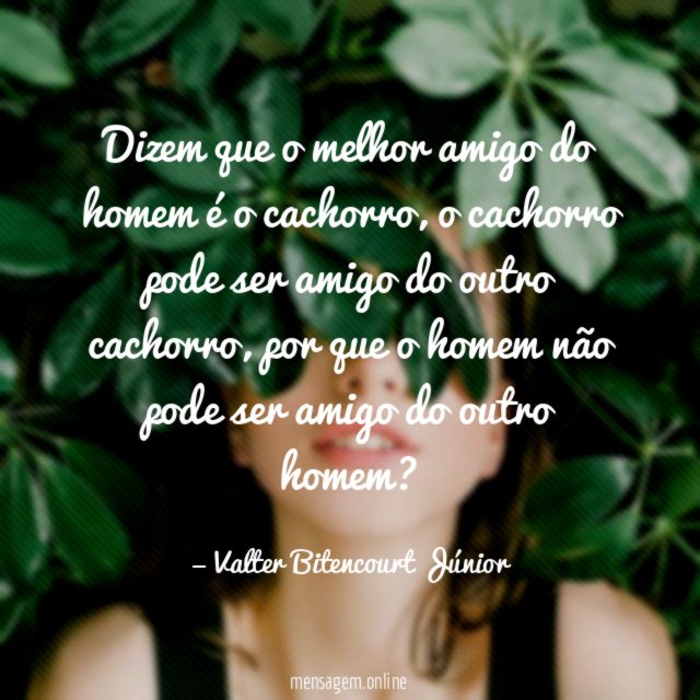 Dizem que o melhor amigo do homem é o cachorro