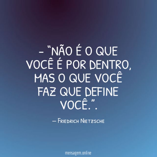 Não é o que você é por dentro