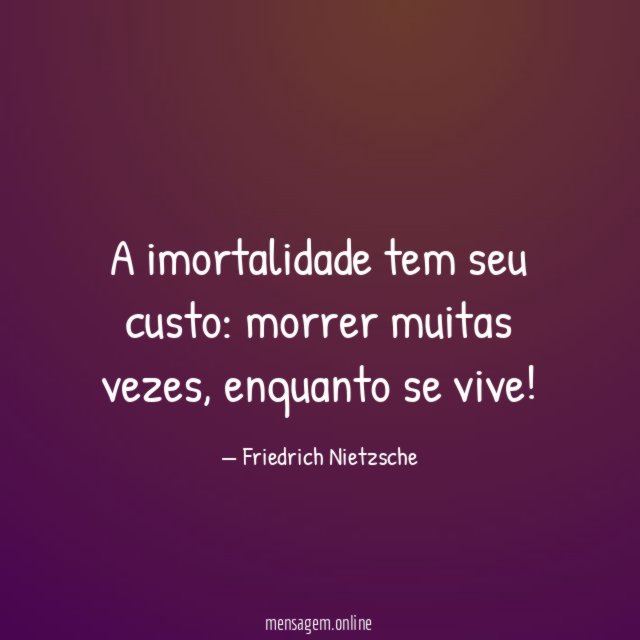 A imortalidade tem seu custo