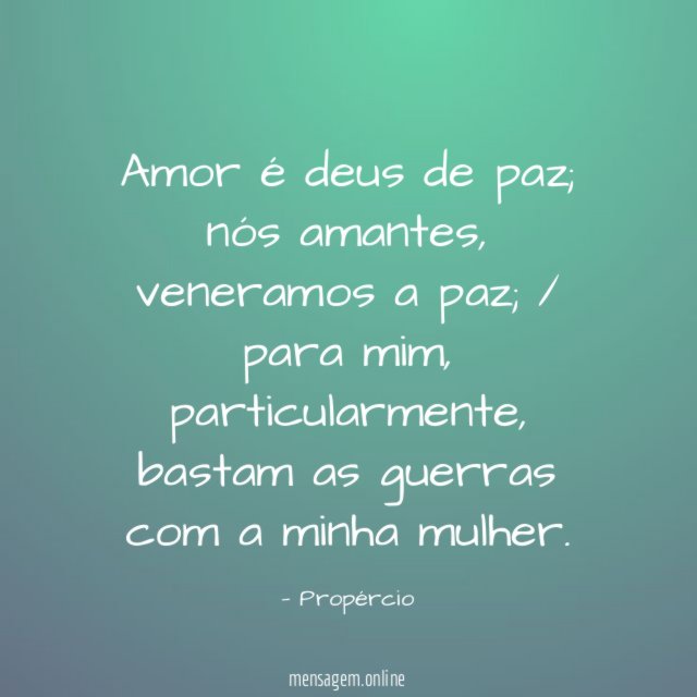 Amor é deus de paz