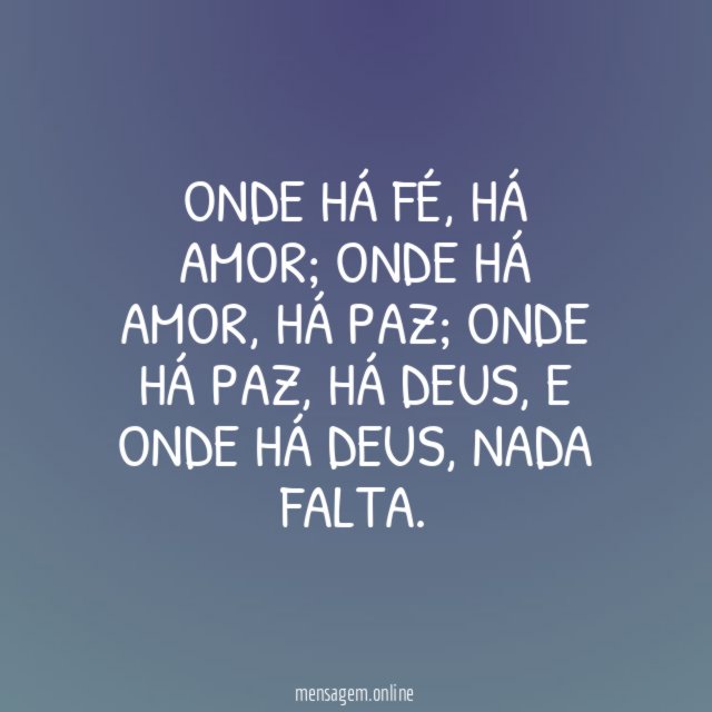 Onde há fé