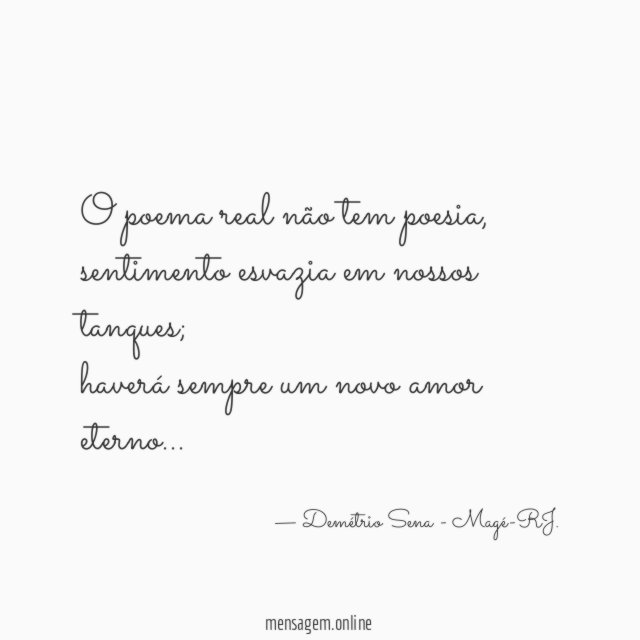 O poema real não tem poesia