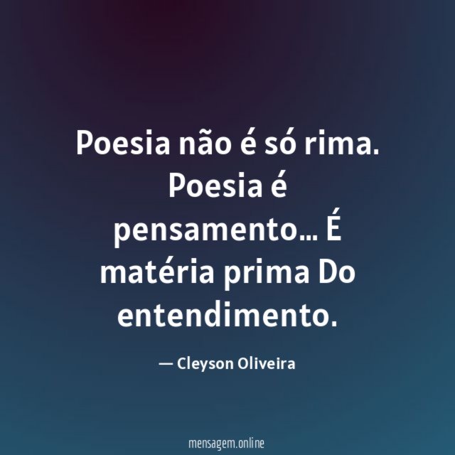 Poesia não é só rima