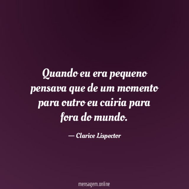 Quando eu era pequeno pensava que de um
