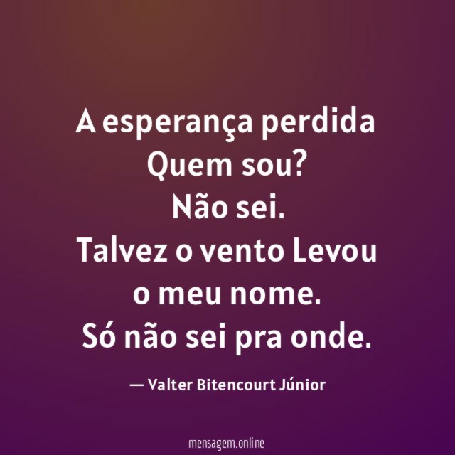 A esperança perdida