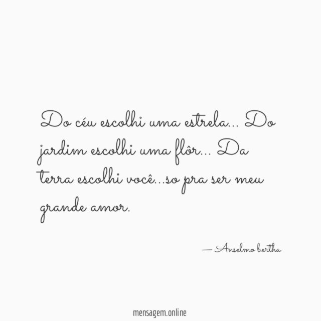 Do céu escolhi uma estrela