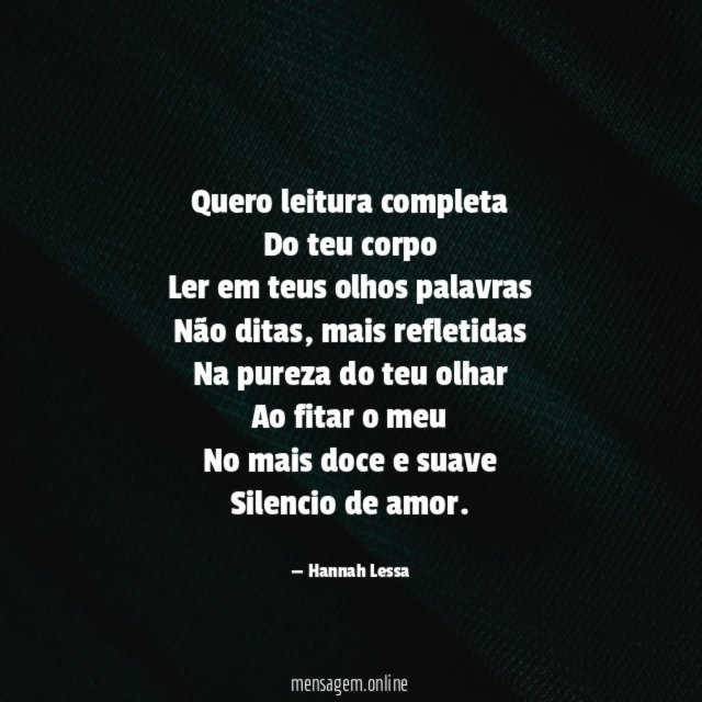 Quero leitura completa Do teu corpo Ler em teus olhos