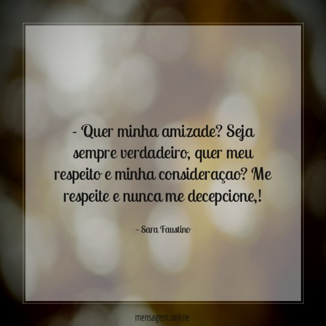 Quer minha amizade