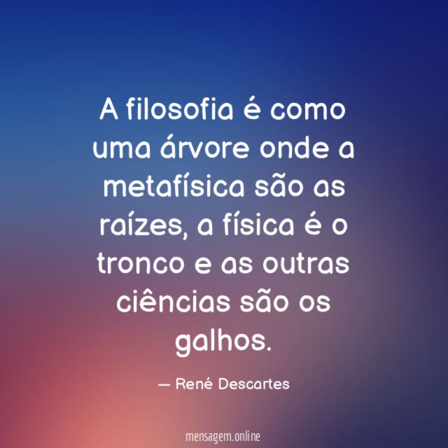 A filosofia é como uma árvore onde a