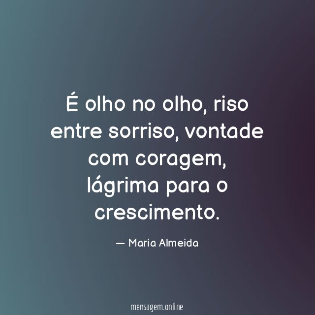 É olho no olho