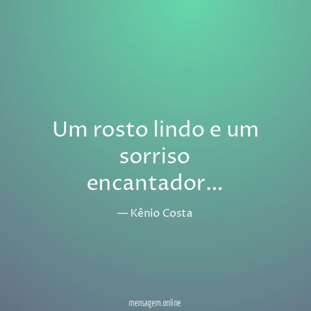 Um rosto lindo e um sorriso encantador