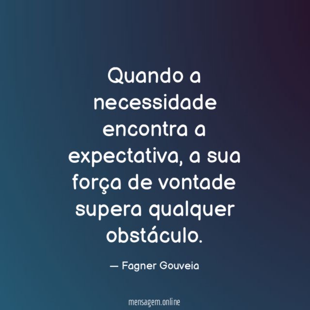Quando a necessidade encontra a expectativa