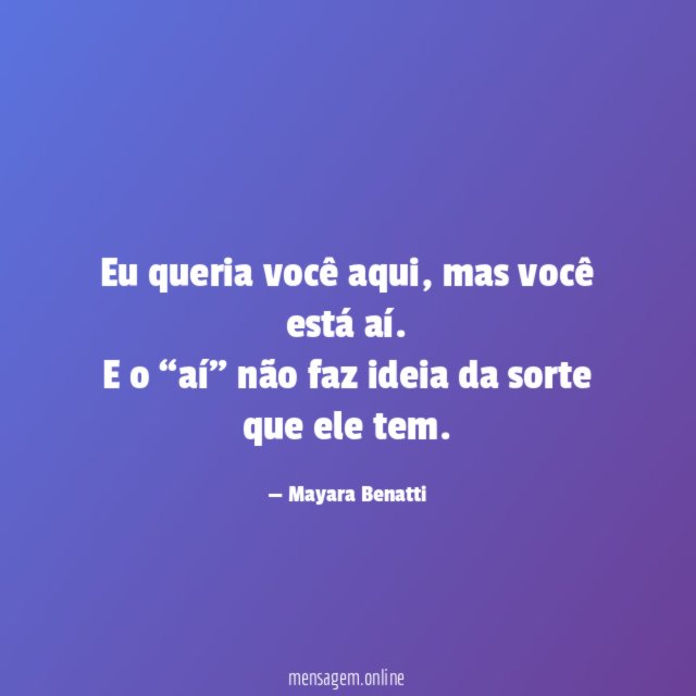 Eu queria você aqui
