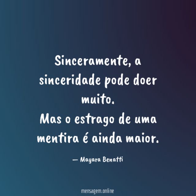 Sinceramente