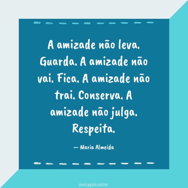 A amizade não leva