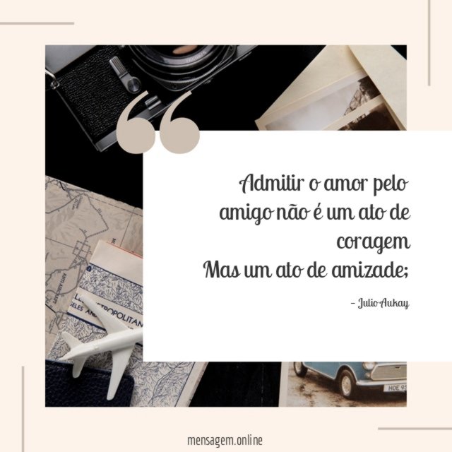 Admitir o amor pelo amigo não é um