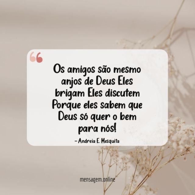 Os amigos são mesmo anjos de Deus Eles brigam Eles