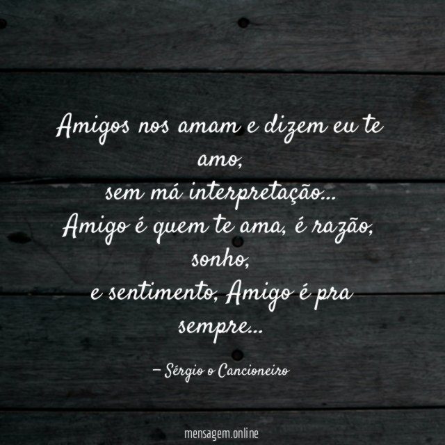 Amigos nos amam e dizem eu te amo