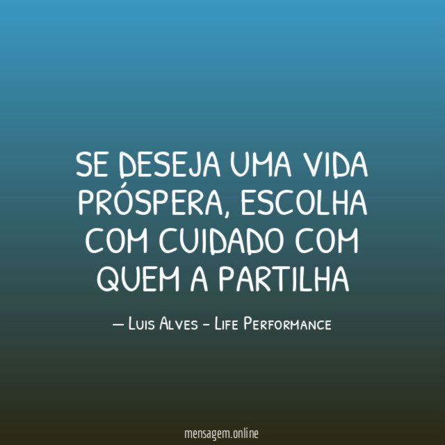 SE DESEJA UMA VIDA PRÓSPERA