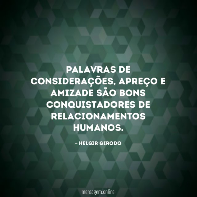 Palavras de considerações