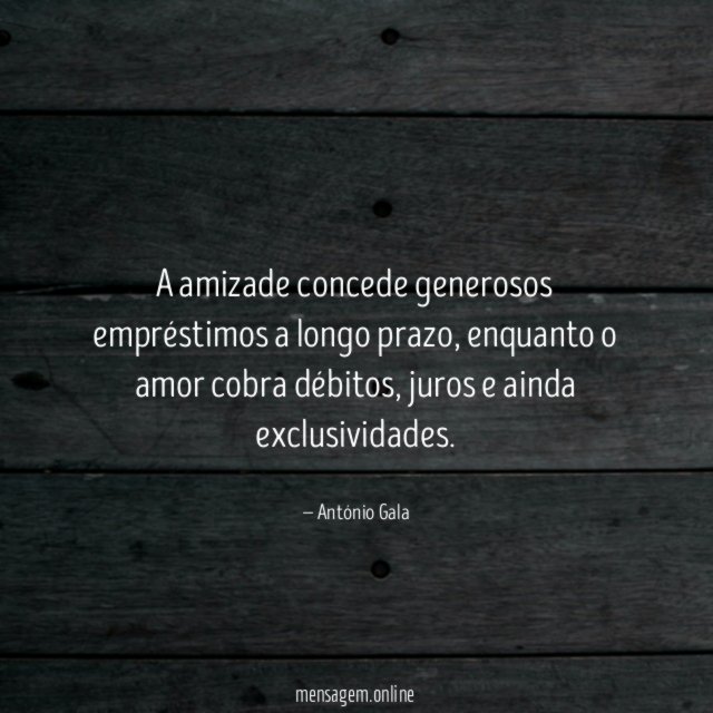A amizade concede generosos empréstimos a longo prazo