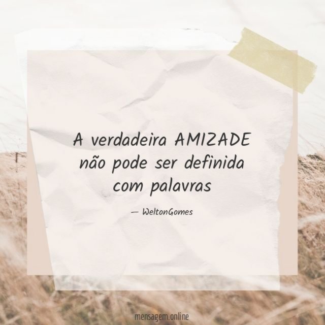 A verdadeira AMIZADE não pode ser definida com palavras
