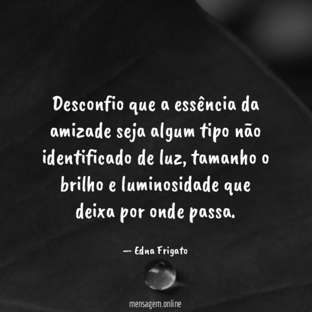 Desconfio que a essência da amizade seja algum