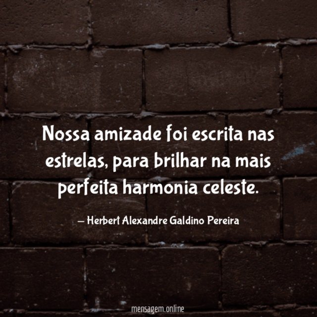 Nossa amizade foi escrita nas estrelas