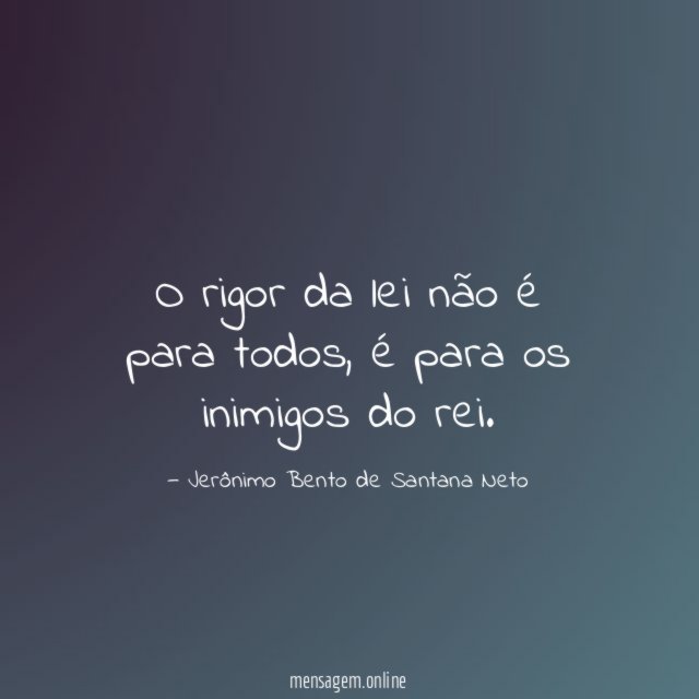 O rigor da lei não é para todos