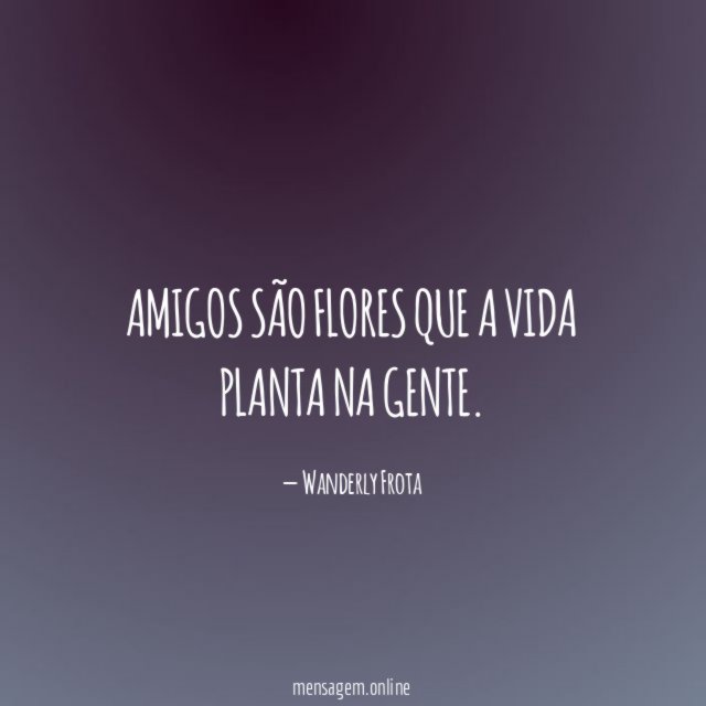 Amigos são flores que a vida planta na gente