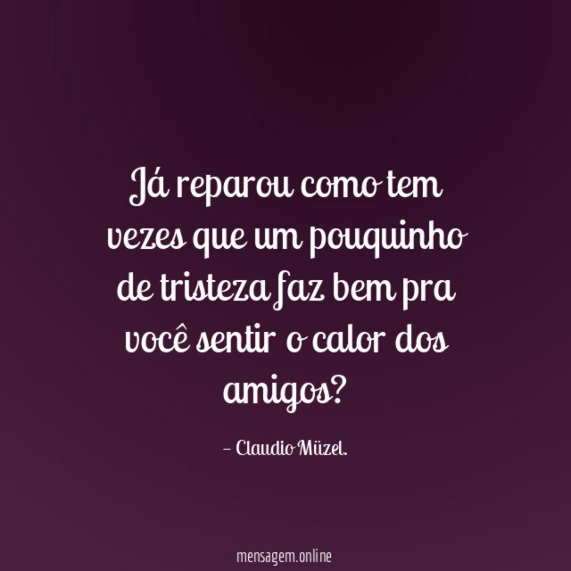 Já reparou como tem vezes que um pouquinho