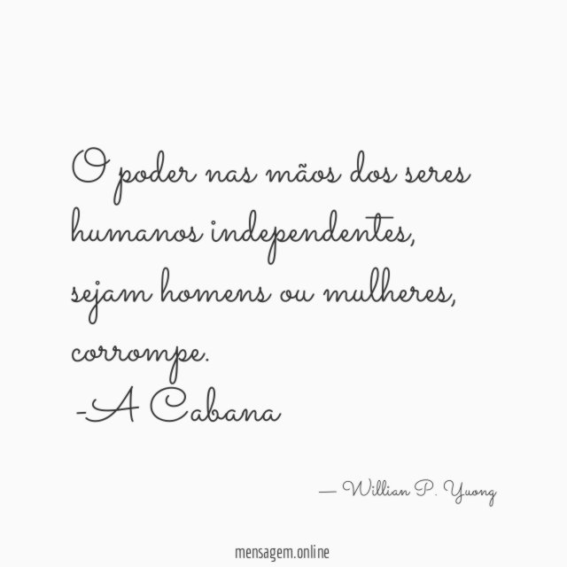 O poder nas mãos dos seres humanos independentes