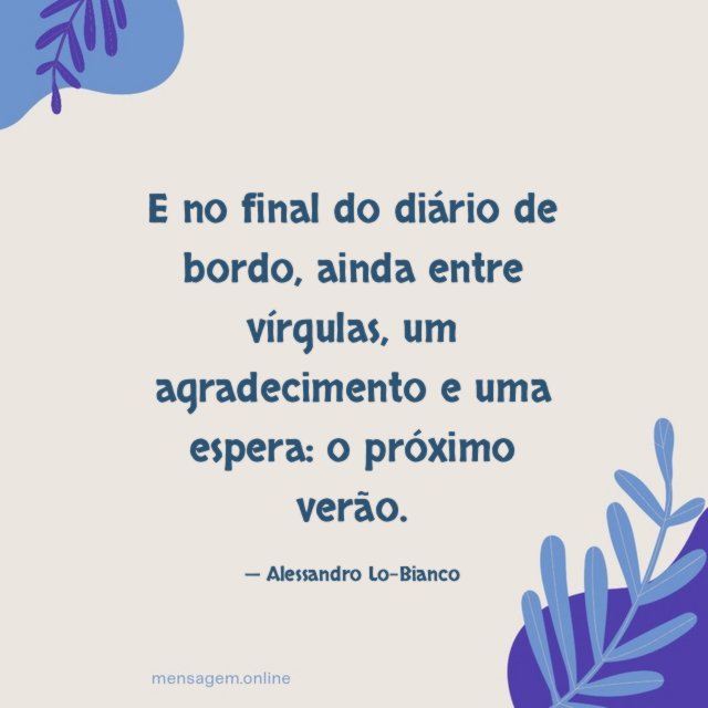 E no final do diário de bordo