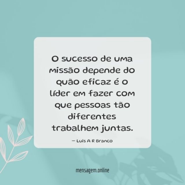 O sucesso de uma missão depende do quão