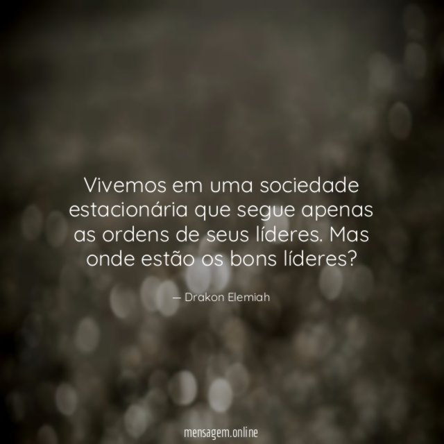 Vivemos em uma sociedade estacionária que segue apenas