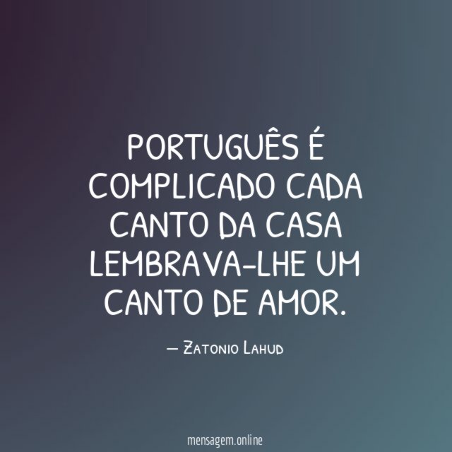 Português é complicado