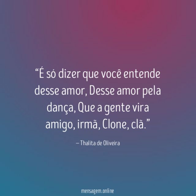 É só dizer que você entende desse amor