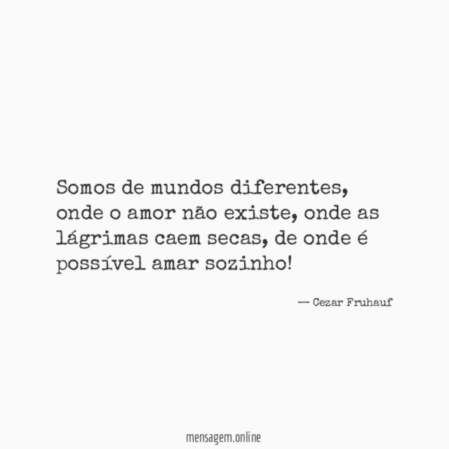 Somos de mundos diferentes