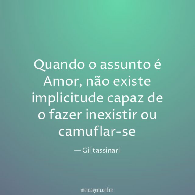 Quando o assunto é Amor
