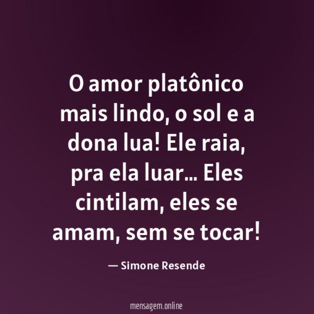 O amor platônico mais lindo