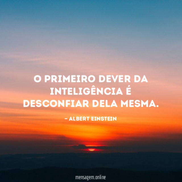 O primeiro dever da inteligência é desconfiar dela mesma