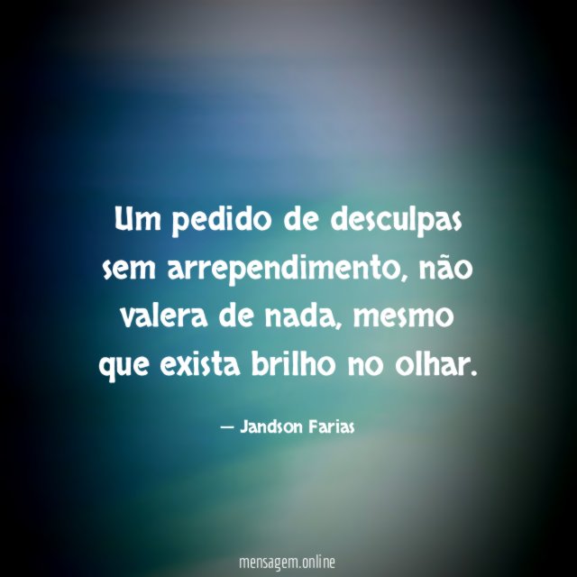 Um pedido de desculpas sem arrependimento