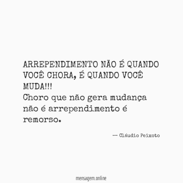 ARREPENDIMENTO NÃO É QUANDO VOCÊ CHORA