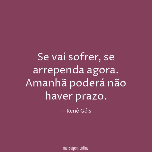 Se vai sofrer