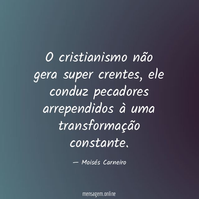 O cristianismo não gera super crentes