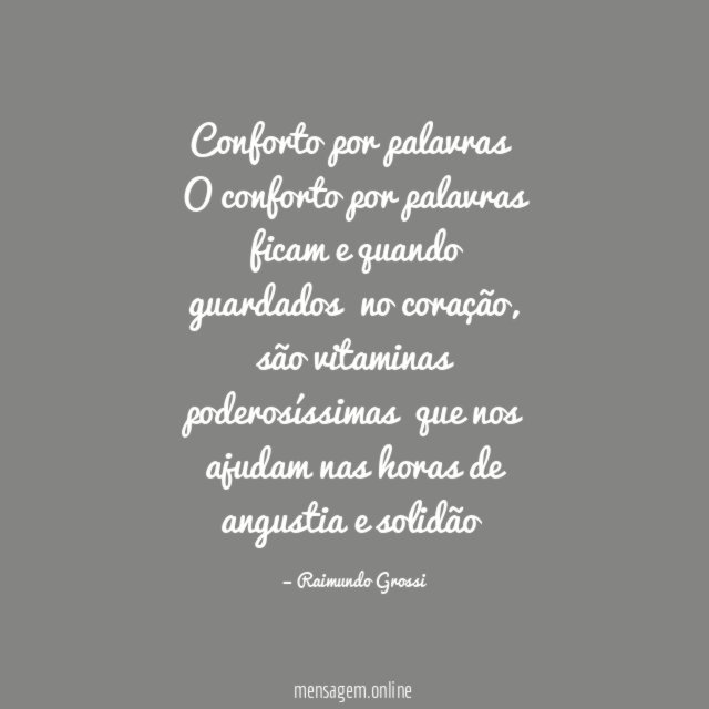 Conforto por palavras