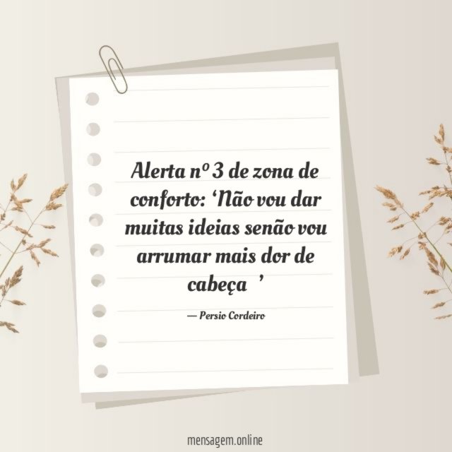 Alerta nº 3 de zona de conforto