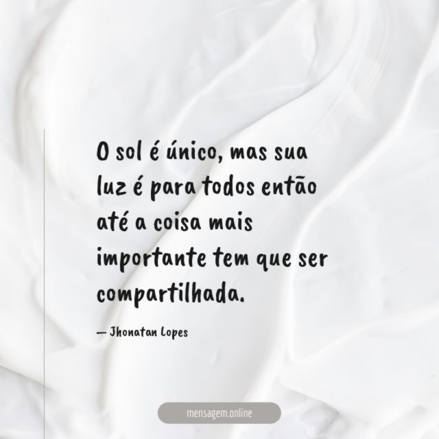 O sol é único