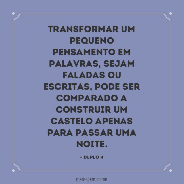 Transformar um pequeno pensamento em palavras
