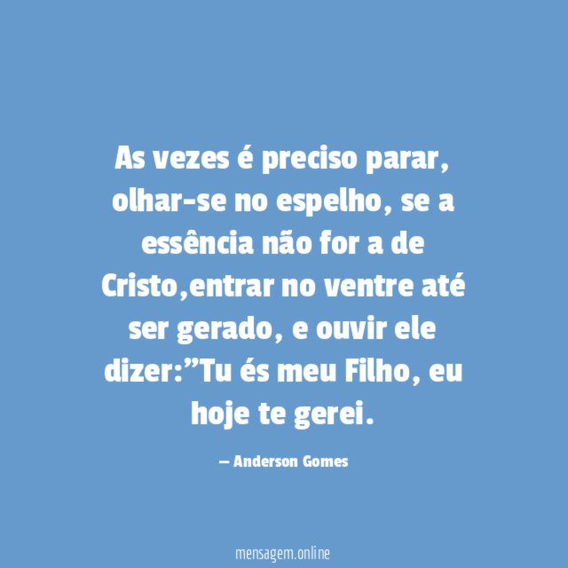 As vezes é preciso parar